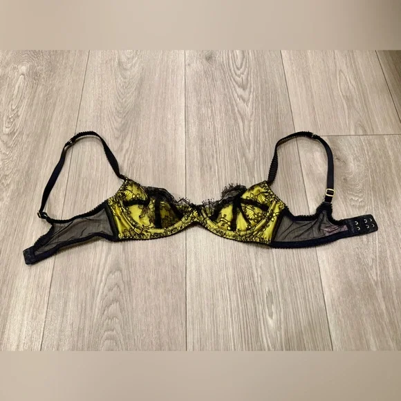 Agent Provocateur Leisa Bra in Mustard snd Black. UK32B. Like New. - Picture 3 of 5